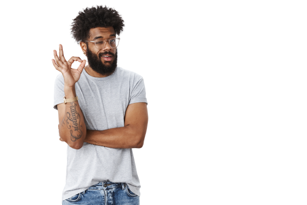 Young man making "ok" sign and winking