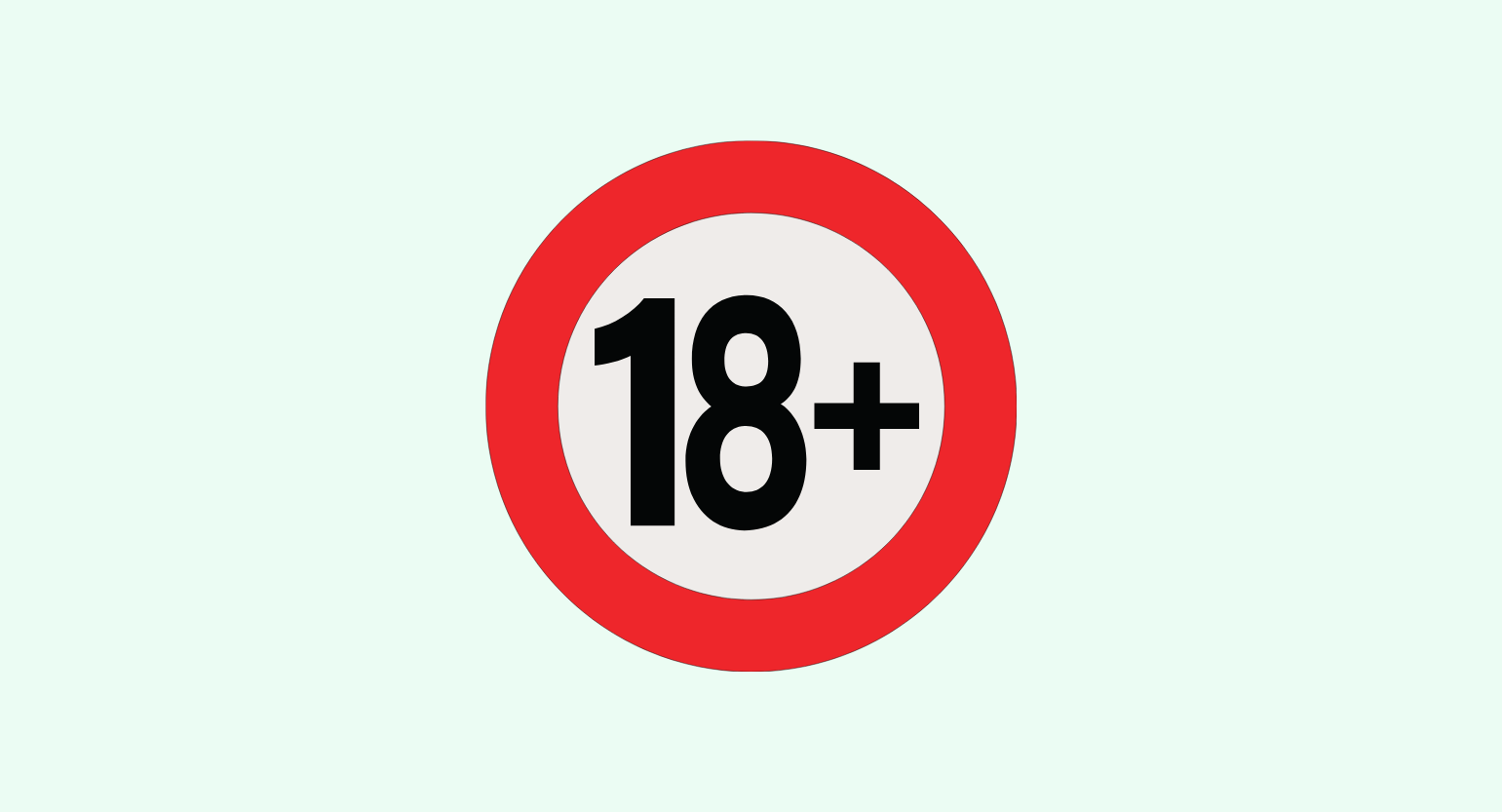 Illustration of 18+ sign