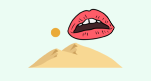 Illustration of a dessert. Dry mouth concept.