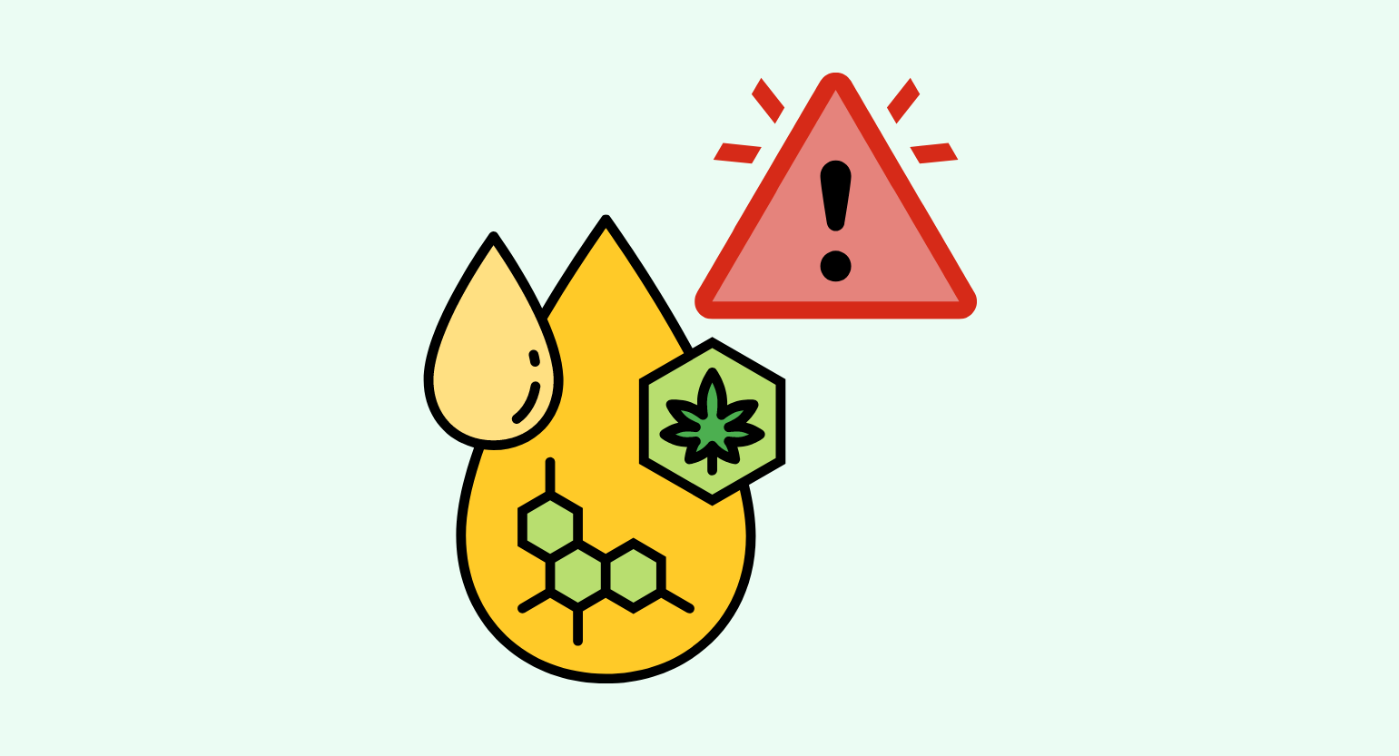 Illustration of a CBD oil drop