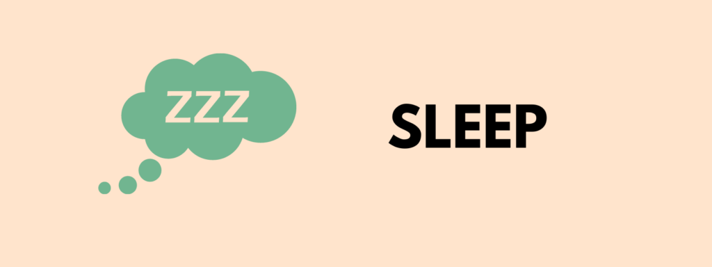 Banner reading "sleep"
