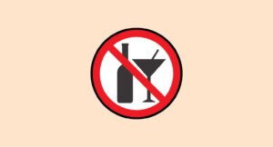 Illustration of no drinking sign.
