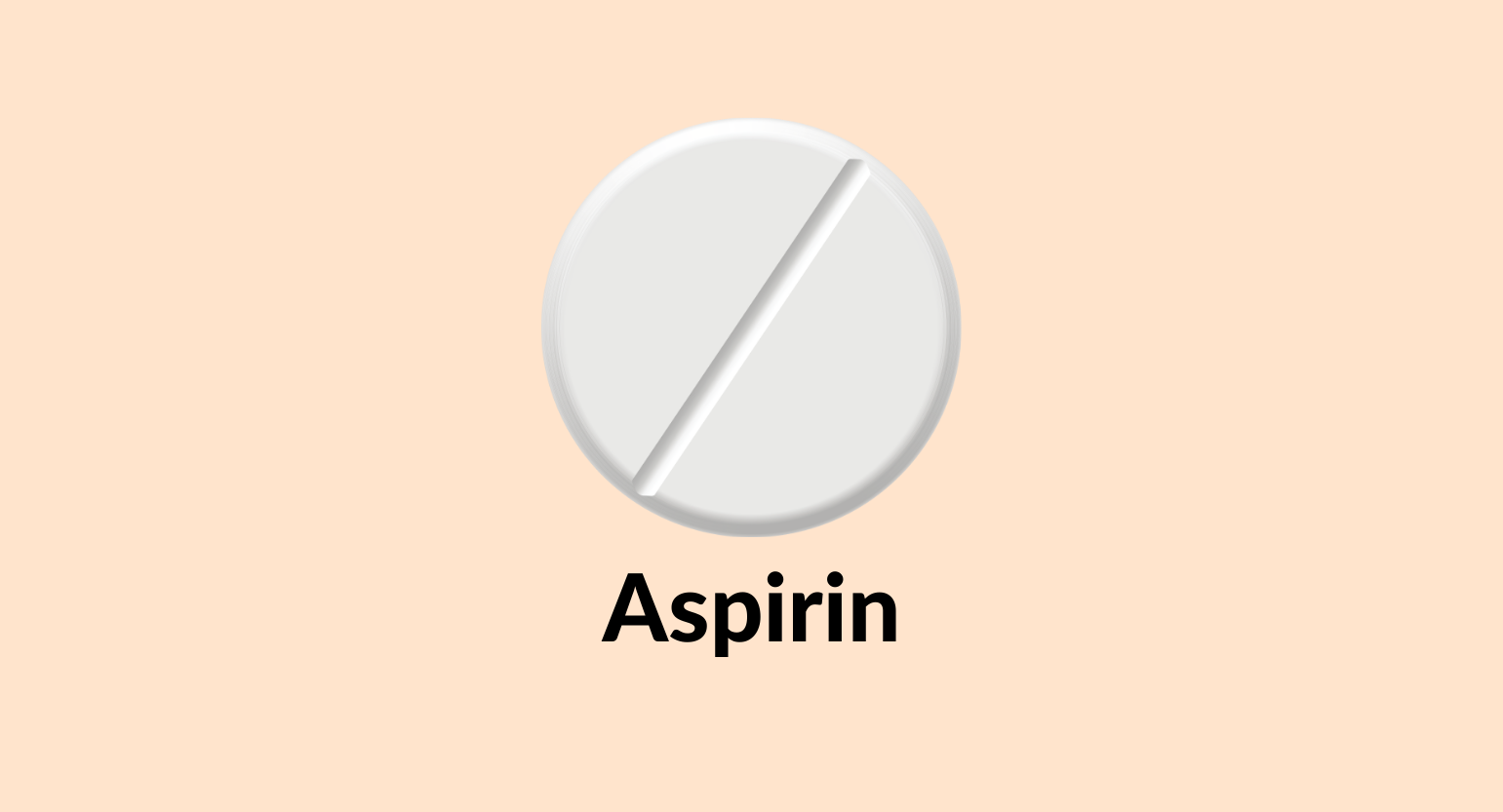 Illustration of an aspirin tablet.