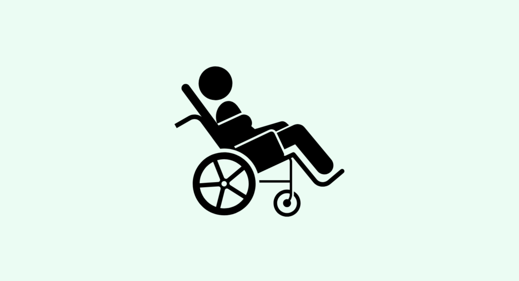 Illustration of a kid in wheelchair. Cerebral palsy concept.