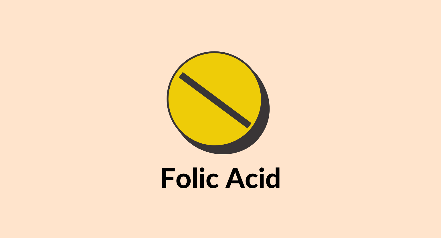 Illustration of a folic acid tablet.