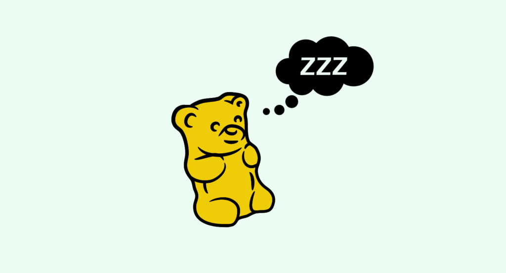 Illustration of a gummy bear. Best CBD gummies for sleep concept.