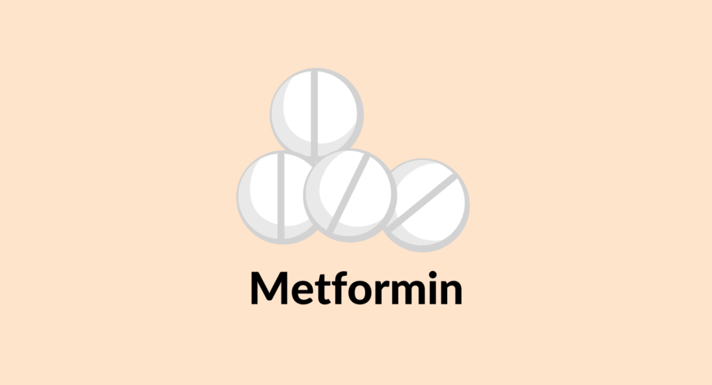 Illustration of metformin tablets.