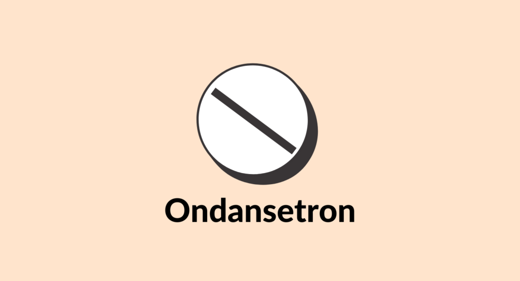 Illustration of ondansetron tablet.