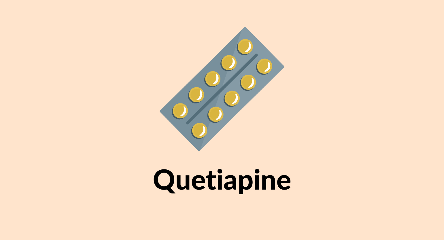 Illustration of quetiapine tablets.
