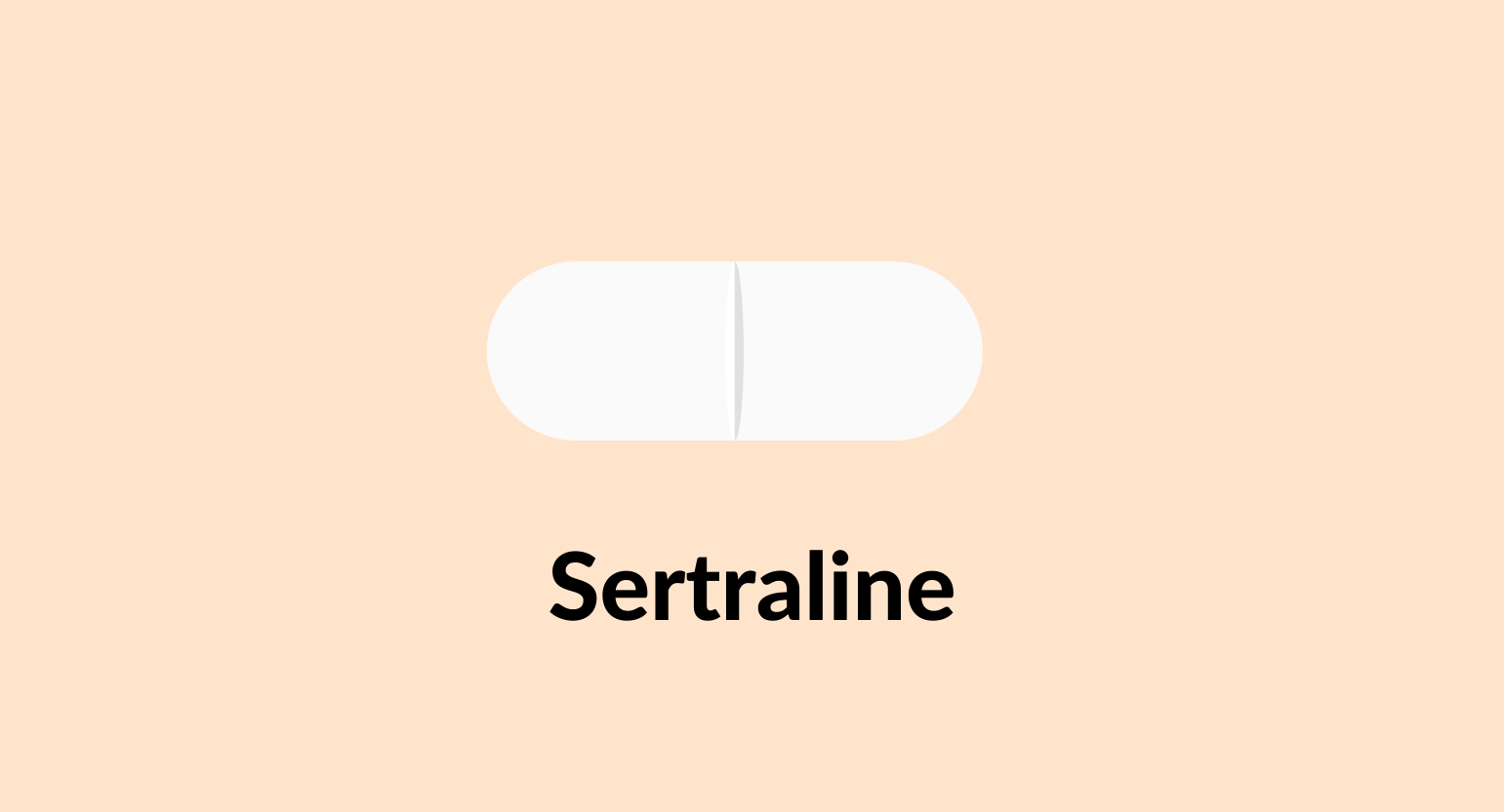 Illustration of a sertraline capsule.