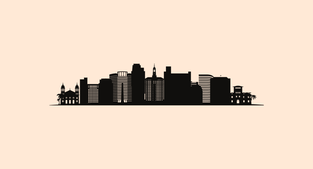 San Jose, USA landmarks silhouette