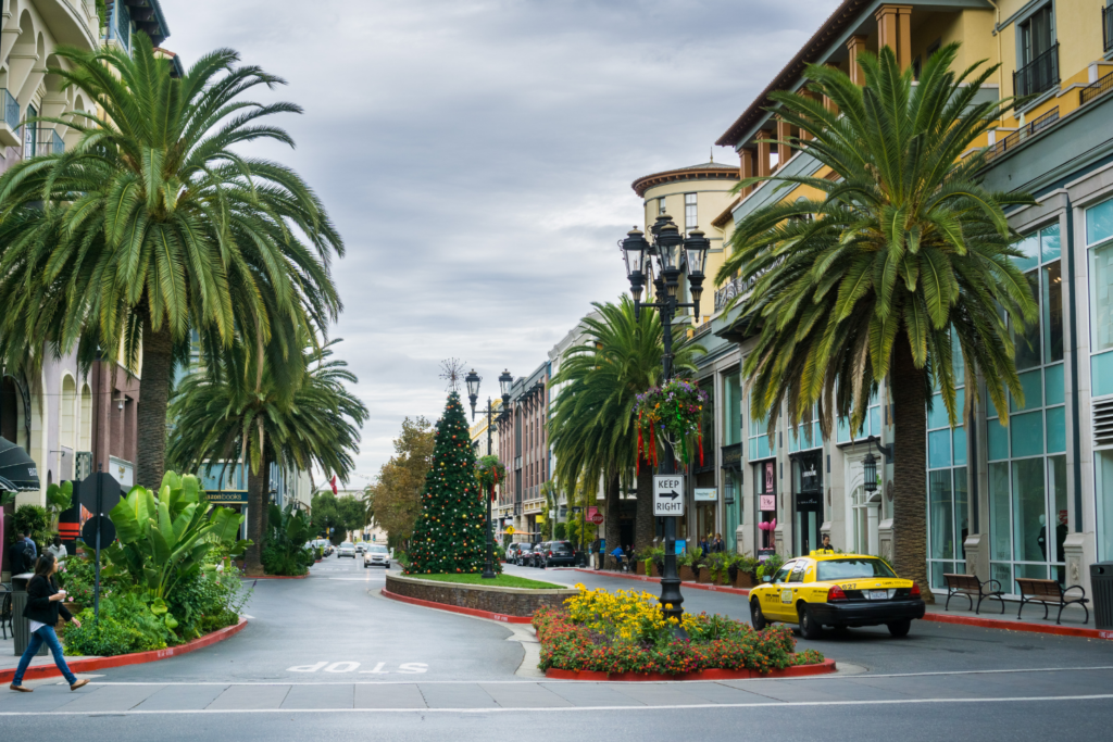 Street in the European style in San Jose California