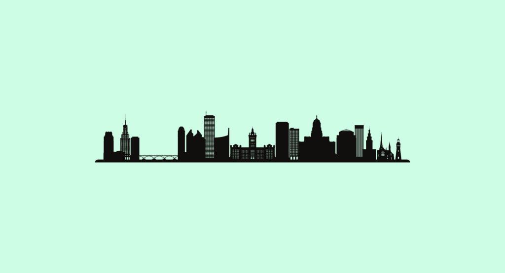 Buffalo, city silhouette illustration