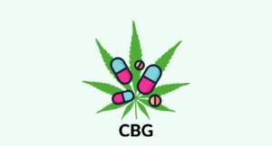 CBG and hemp leaf illustration