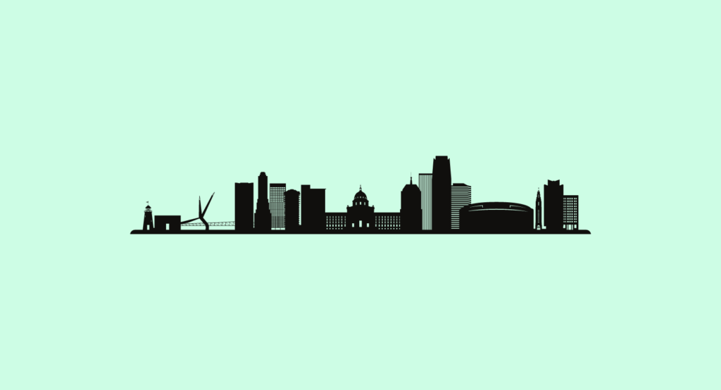 Oklahoma, city silhouette illustration